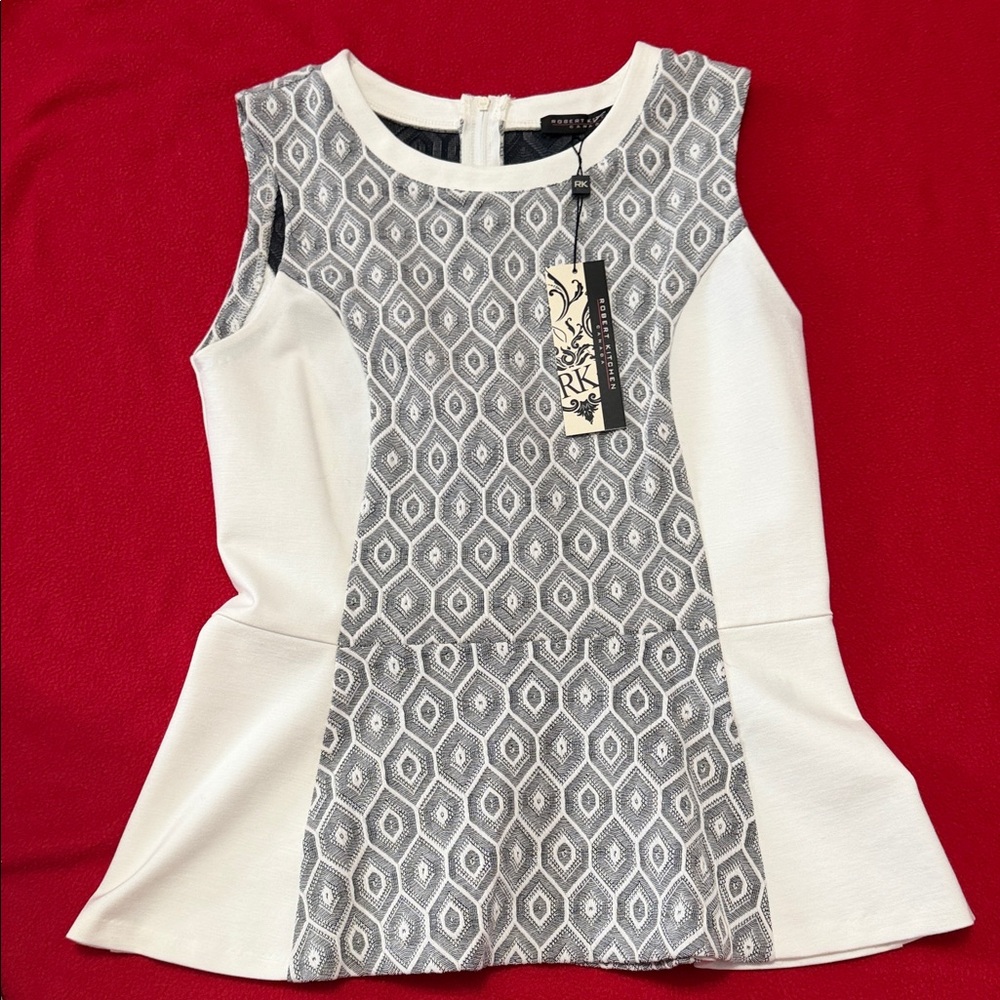 Elegant Gray and White Women's Sweater by Robert Kitchen